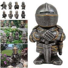 Medieval Knight Figurine Art Ornaments Sculpture Knight Gnome Guard Garden Decor