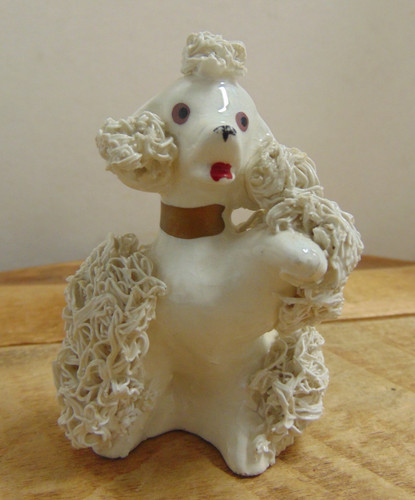Vtg white spaghetti poodle - spaghetti, dog