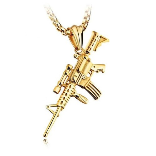 Gold style gun pendant - m4,