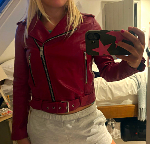 Zara basic women red leather - basic,