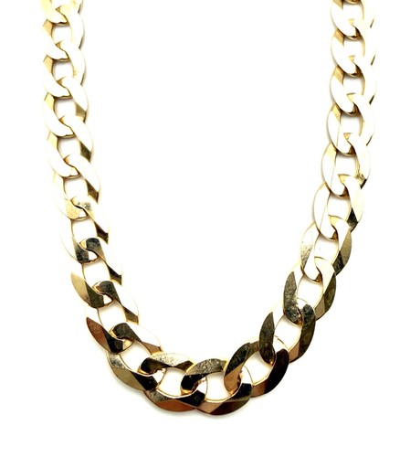9ct gold curb chain - gold, 20