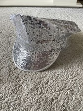 Silver Sequin Military Hat