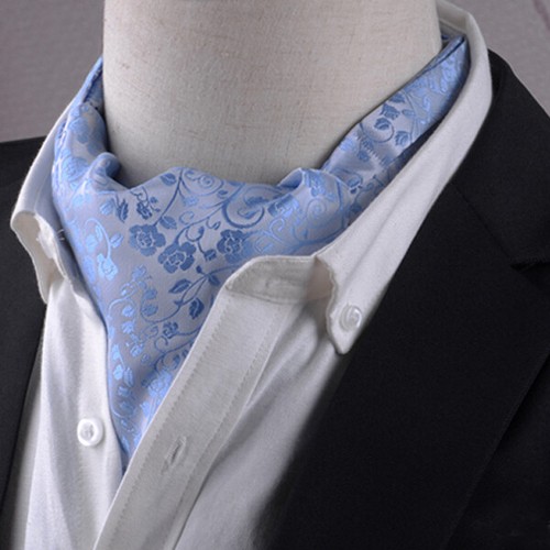 Light blue floral - floral, cravat