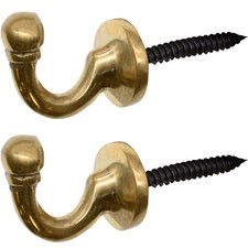 BRASS CURTAIN TIE BACK HOOKS