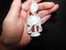 VINTAGE PIN CUSHION HALF LADY DOLL REGENCY DRESS REQUIRES REPAIR