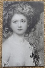 Risque Edwardian Glamour Woman, Illustrated Art C.W Faulkner Postcard