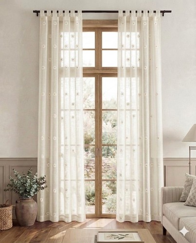 Voile curtains pair - voile, panels)