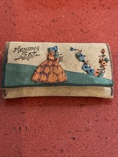 Vintage MENDING SET sewing Kit purse Needles Threads Etc with Victorian image 