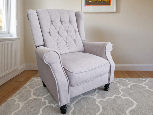 Grey wingback recliner - wingback,