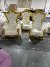 Gold and white kids throne - white,