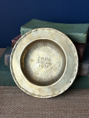 Arts crafts brass dish - crafts,