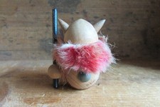 Vintage Small Wooden Oslo Viking Figure 3" Tall