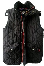 Joules Gilet Waistcoat Sleevesless Men's Size S Black Zip Pockets Quilted 