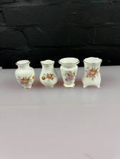 4 x Royal Crown Derby Posies Miniature Vases 1st Quality Set