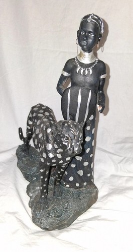 African ornament with cheetah - african,