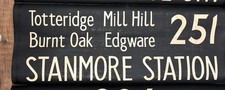 1983 London bus blind Destination 251 Stanmore Mill Hill Edgware Totteridge