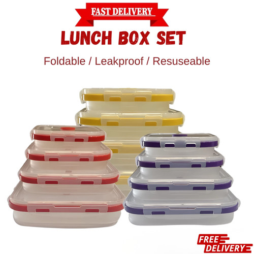 Silicone collapsible lunch box - silicone,
