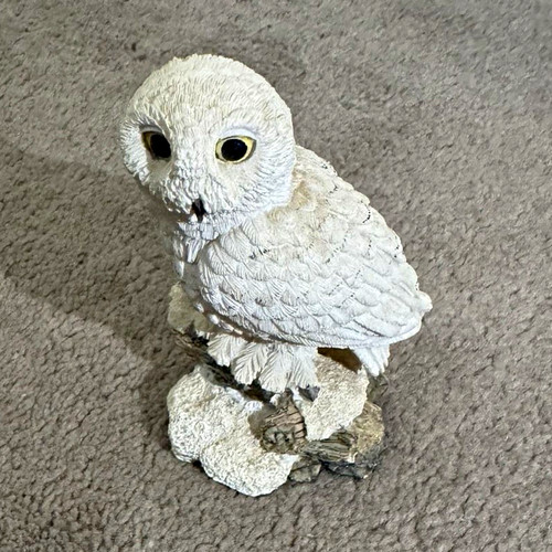 White owl figurine - white, figurine,