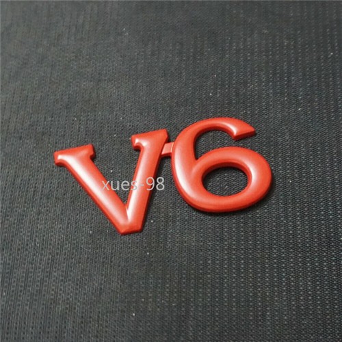 Matte red metal decal - 1x,
