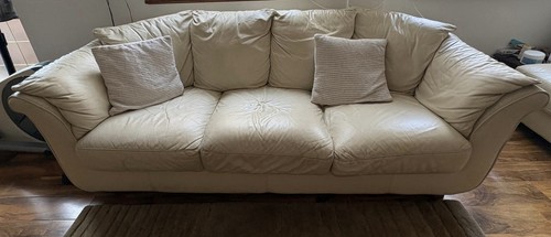 Cream leather seater - cream,
