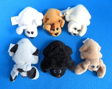 BUNDLE 6 MINI plush PUPPY DOG soft toy POUND PUPPIES job lot GALOOB VINTAGE 1997