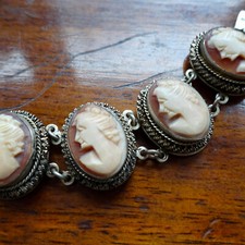 vintage carved pink shell