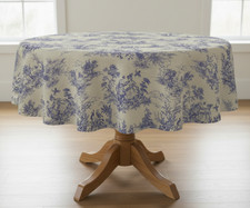 Blue Toile De Jouy Tablecloth