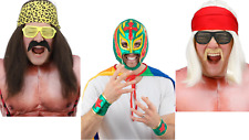 Mexican Wrestling Kit Adults Wrestler 90s Fancy Dress Wig Kit