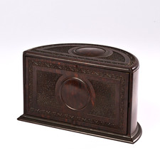 Marbled Brown Art Deco Bakelite Half-Moon Box c.1925