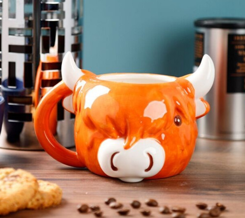 Highland coo cow head - coo, ceramic