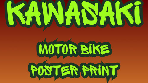 Kawasaki motorbike poster - kawasaki,