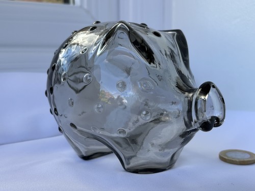Holmegaard grey art - glass, pig