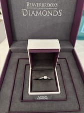Beaverbrooks Platinum Silver Diamond Engagement Ring Size M