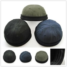 Men Retro Urban Unique Street Docker Hat Brimless Skull cap Sailor Cap Beanie