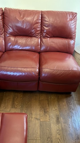Leather dark red corner - red, sofa
