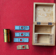 Vintage brass pocket slide microscope