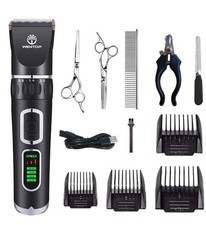 VGR Professional Dog Clippers Cordless Pet Trimmer Grooming Kit Thick Curly Coat