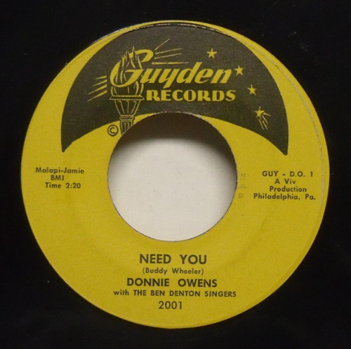 Donnie owens need you 1958 - need,