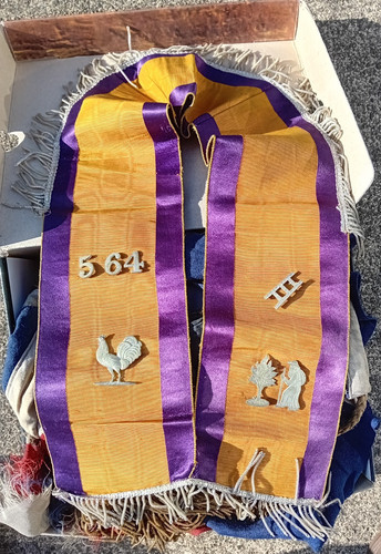 Purple and orange sash with - orange,
