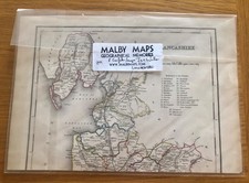 Antique Map Of Lancashire 1845