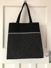 Felt bag in black and charcoal New without tags