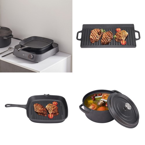 Cast iron frying pan - grill, bbq
