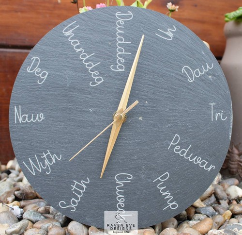 Welsh slate engraved wall - welsh,