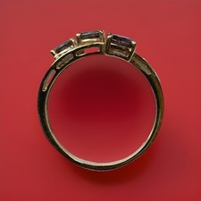 Tunduru Colour Change Sapphire & Diamond 9K Yellow Gold Ring UK size S