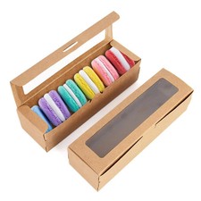 10-30 pcs Cookie Dessert Macaron Bakery Boxes with Clear Window Party Gift Packs