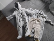 9-12 months bundle George Padded Snowsuit, 4 sleepsuits and 1 pants 
