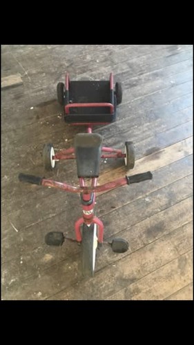 Vintage tricycle with trailer
