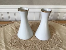 Pair Winterling Marktleuthen Bavaria W. Germany White Porcelain Bud Vase H 5"