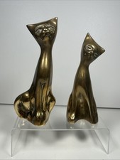 Pair Of Vintage Brass MCM Cats