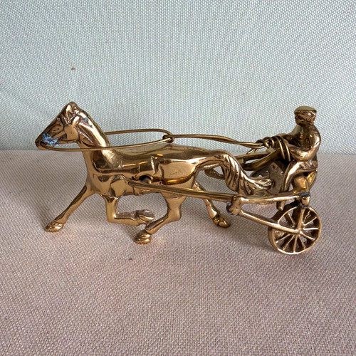 Vintage brass horse sulky - brass, &